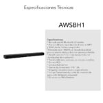 Barra de Sonido| 2.0 canales con 4 altavoces y Bluetooth| 40W| AWSBH1